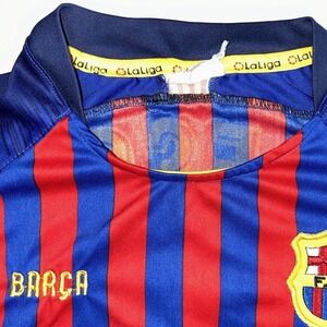 Barcelona FC Messi #10 Jersey Mens Medium Striped Rakuten Unicef Official FIFA